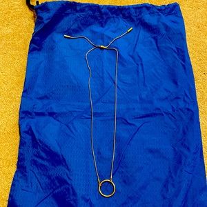 Adjustable gold circle necklace